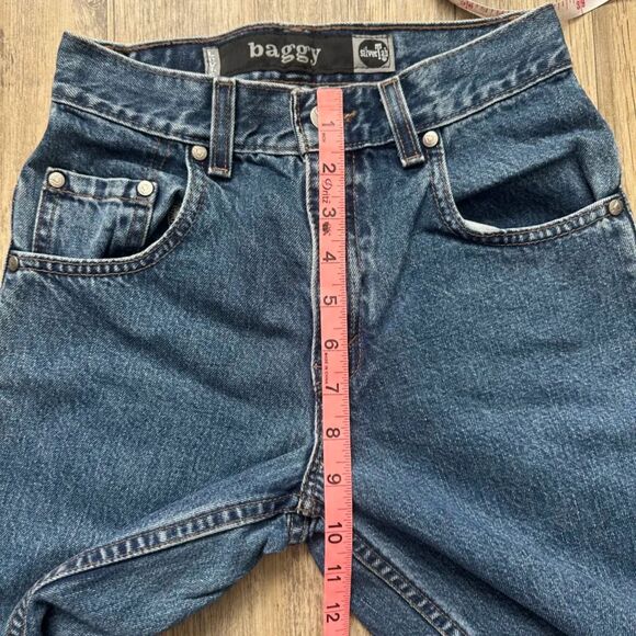 Vintage Levi's Silver Tab Baggy Fit Denim Jeans Size 10 Youth - Picture 9 of 10